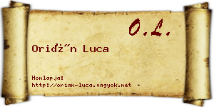 Orián Luca névjegykártya